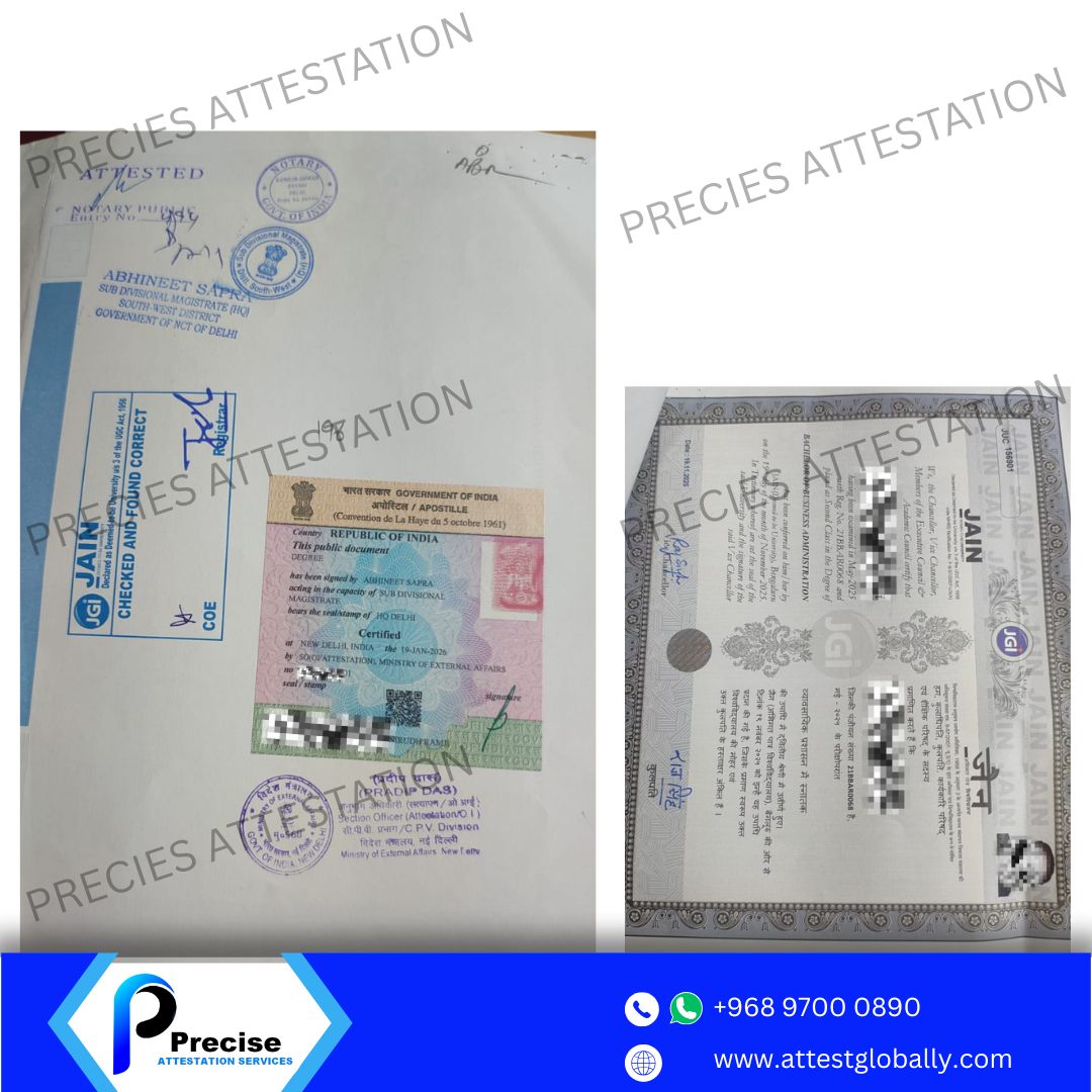 certificate attestation services in oman