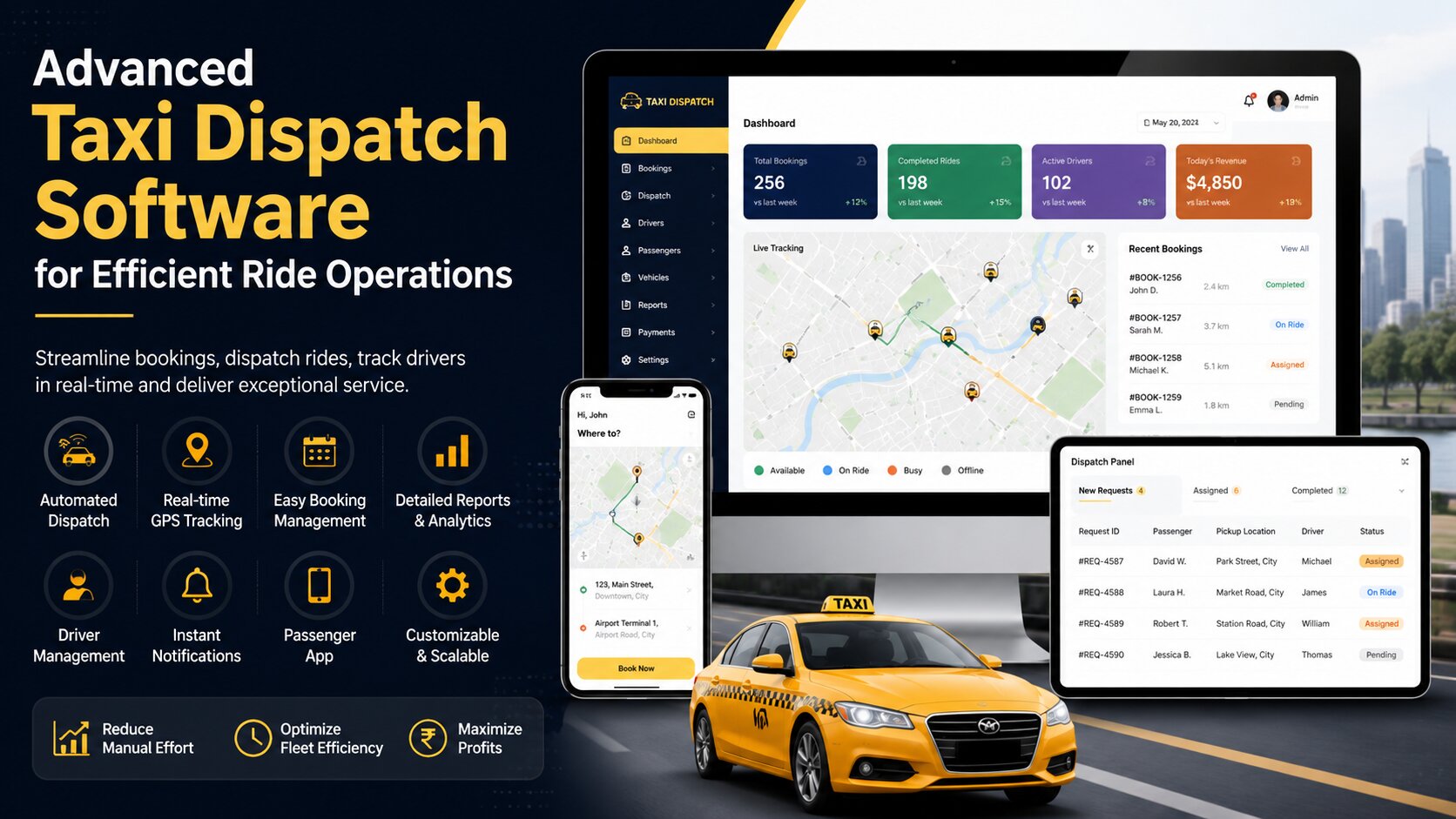 Advanced Taxi Dispatch Software for Efficient Ride Operations