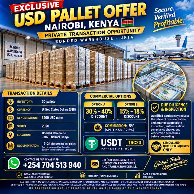 EXCLUSIVE USD PALLET OPPORTUNITY — NAIROBI, KENYA
